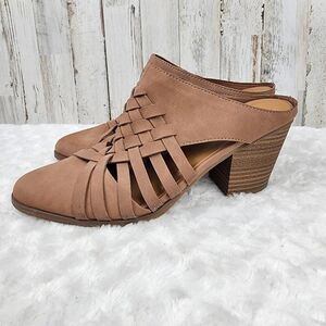 Universal Thread Basket Weave Mules Tan Size 8.5